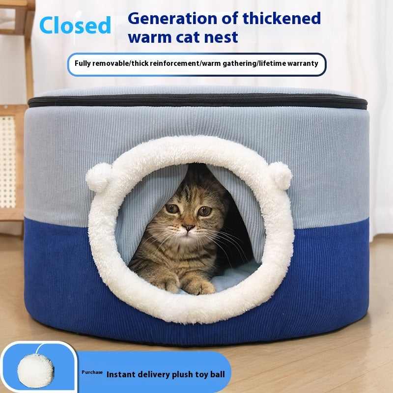 Winter Warm Cat House Cat Nest Closed