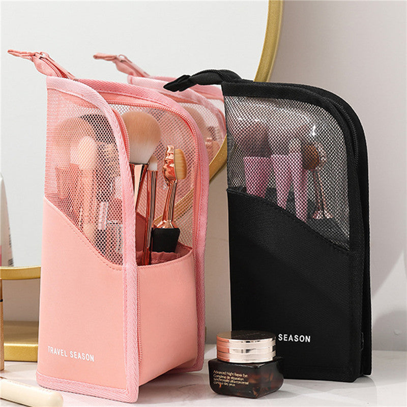 Makeup Brush Case – Waterproof Travel Holder Cup with Zipper, Stand & Foldable Design