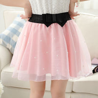 Pearl organza skirtpink
