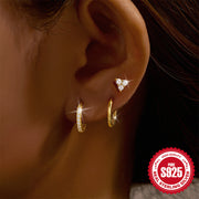 S925 Sterling Silver Classic Ear Ring High-end Temperament Earrings Women's Set