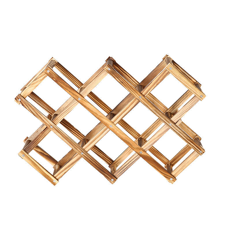 Solid Wood Folding Wine Rack Portable Bottle Holder