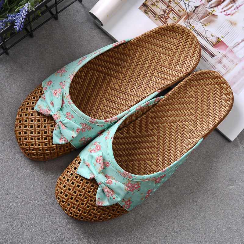 Indoor Non-slip Thick-soled Floor Linen Slippers