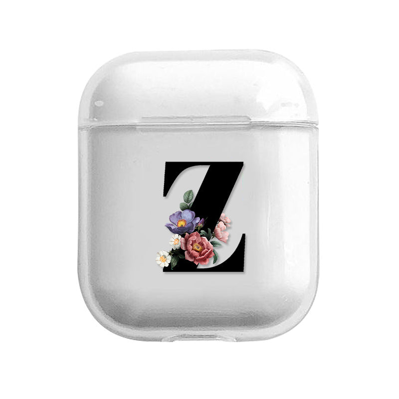 Compatible with Apple, English Alphabet Earphone Protective Cover PC Hard Shell Cute Transparent