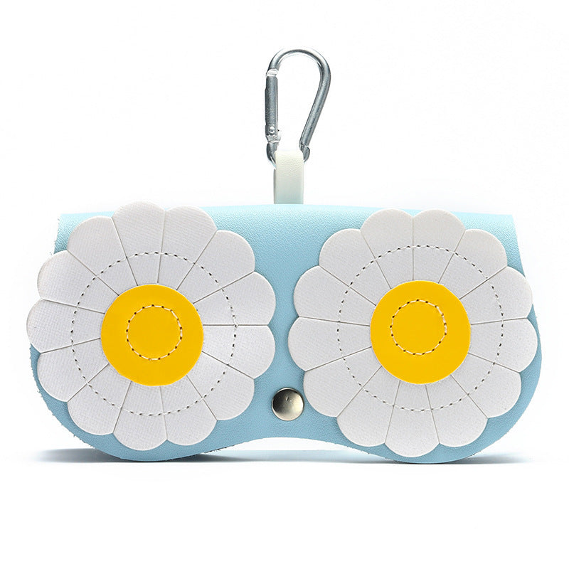 Unisex Slim Leather Sunglasses Case Eye Box Floral