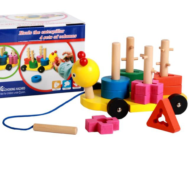 Unisex Classic Wooden Blocks Toy for Developmental Learning