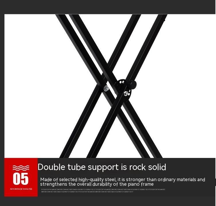 X-type Adjustable Double-tube Electronic Organ Rack Double-tube Keyboard Stand