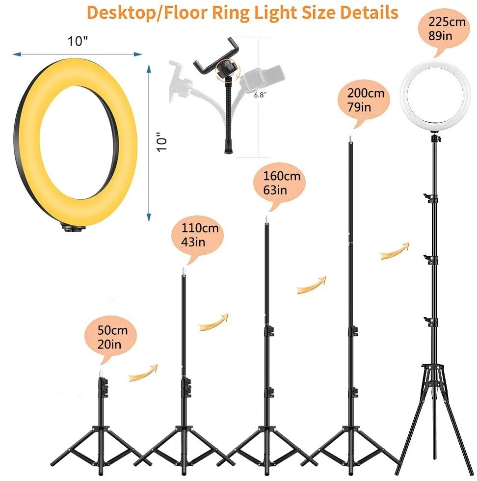 Ring Mobile Phone Holder Bracket Tripod Round Fill Light 3 Colors