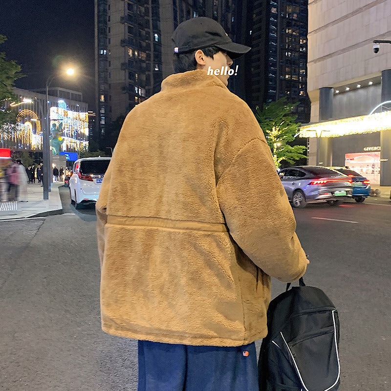 Cashmere Cotton-padded Coat Men's Thickened Warm Winter