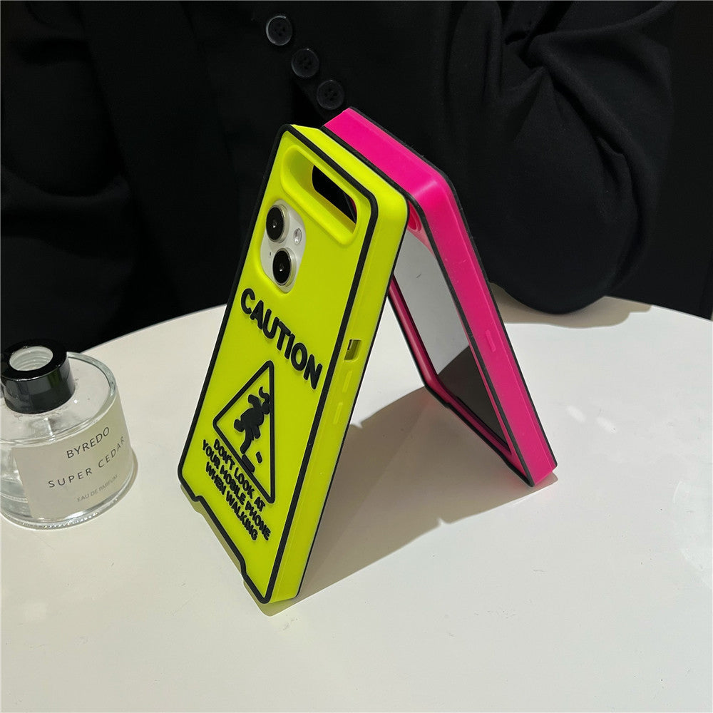 Cartoon Niche Drop-resistant Warning Sign Luminous Phone Case