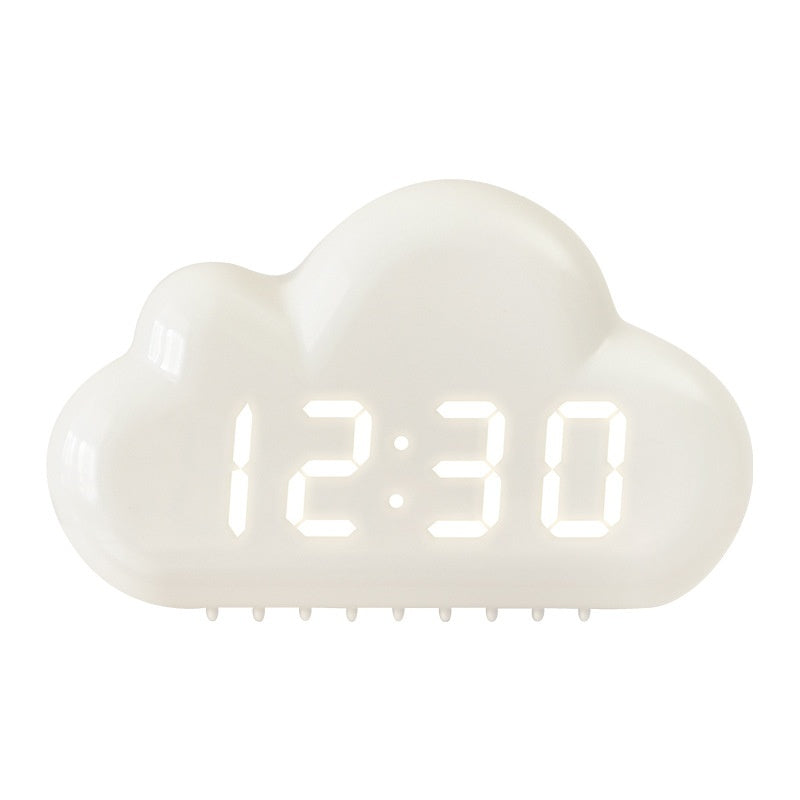 Creative Four Clouds Voice-controlled Led Bedside Snooze Student Calendar Luminous Electronic Clock