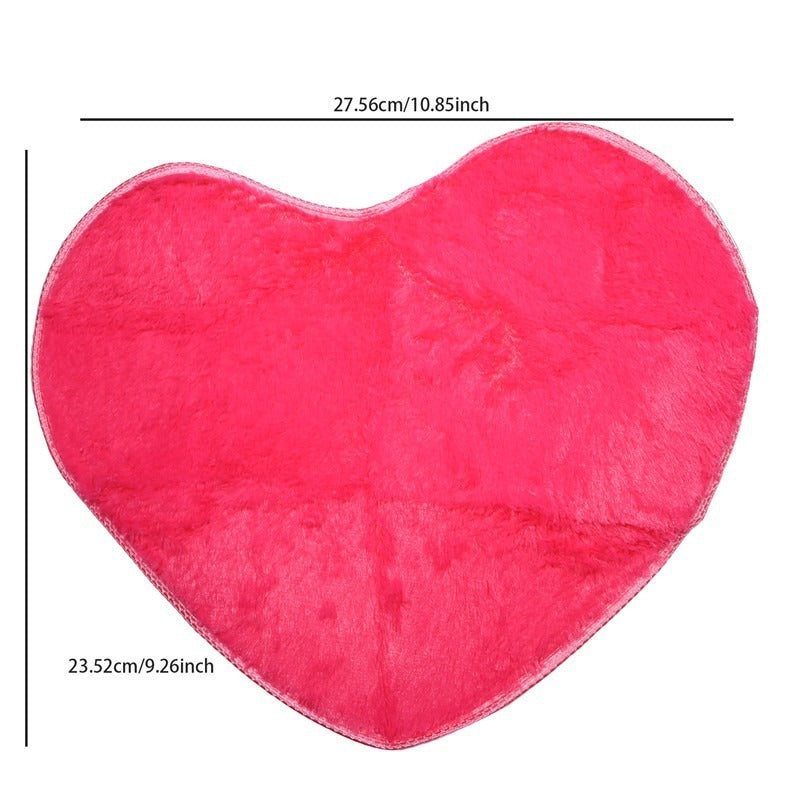 Heart-shaped Silk Wool Bedroom Love Floor Mat Bedside Lint-free Cute Heart Shape Carpet