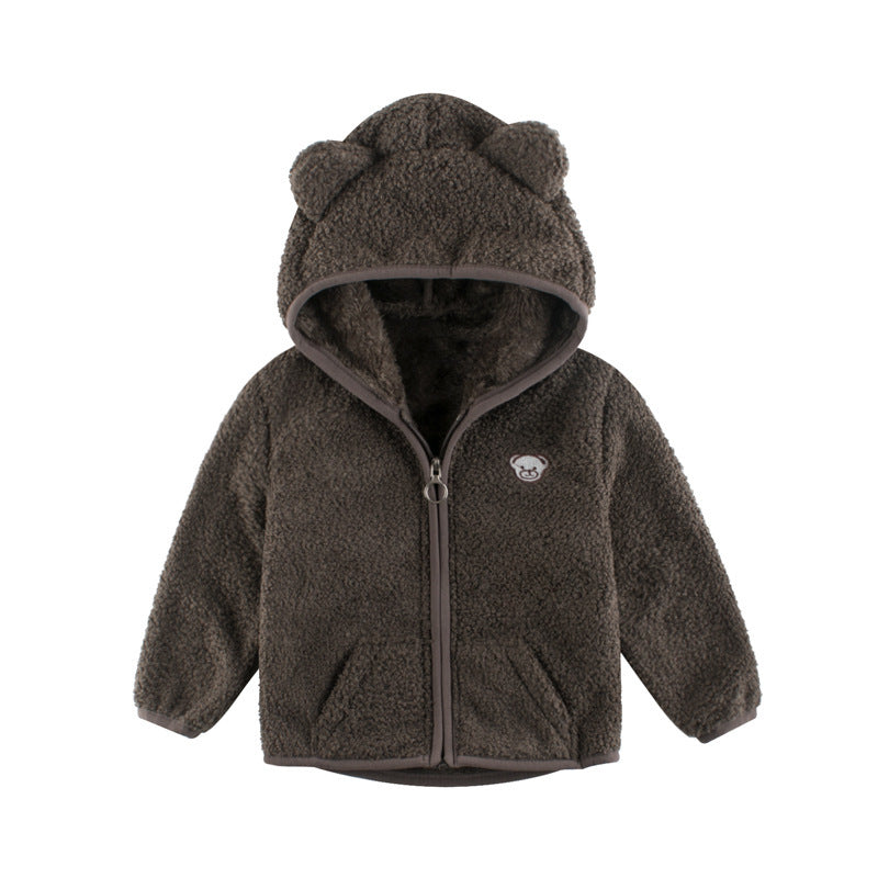 Korean Children's Coat Plus Cashmere Sweater Baby Clothes