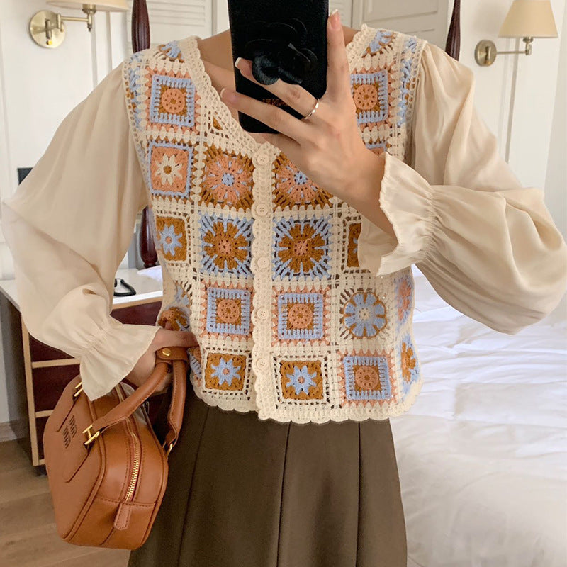 Hollowed Fashion College Style Blouse Women