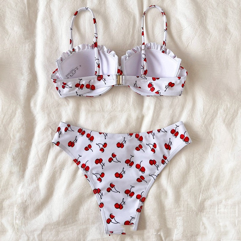 Women’s White Solid Color Bikini Set – Sexy European & American Style