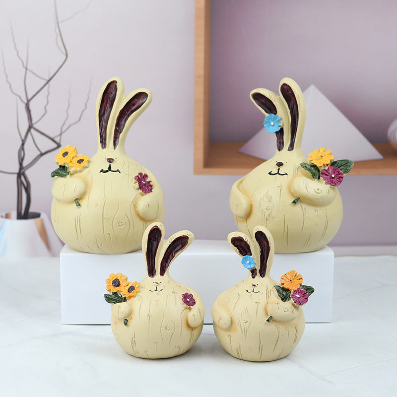 Garlic Rabbit Living Room Desktop Resin Craft Ornament