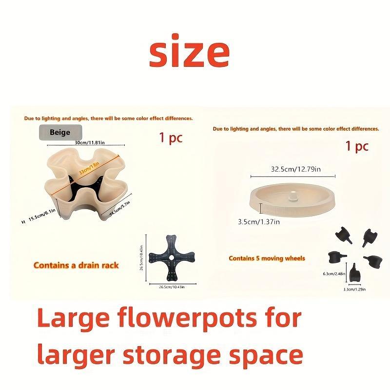 16 Pieces 5-Layer Stackable Flower Pots Vertical Garden Flowers Herbs Strawberry Vegetables Durable Plastic With Mobile Wheels Indoor And Outdoor Flower Pots