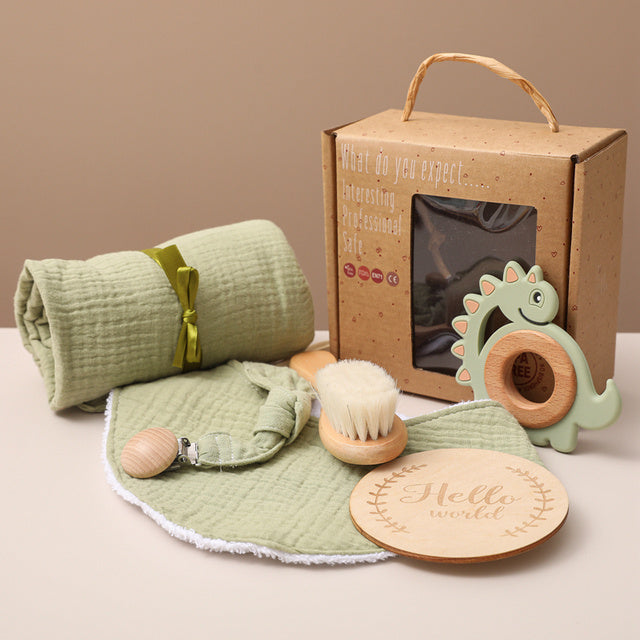 Unisex Baby Soft Cotton Swaddle Wrap And Bath Toy Set