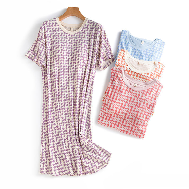 Ladies Belt Chest Pad Cup Loose-fitting Loungewear Nightdress