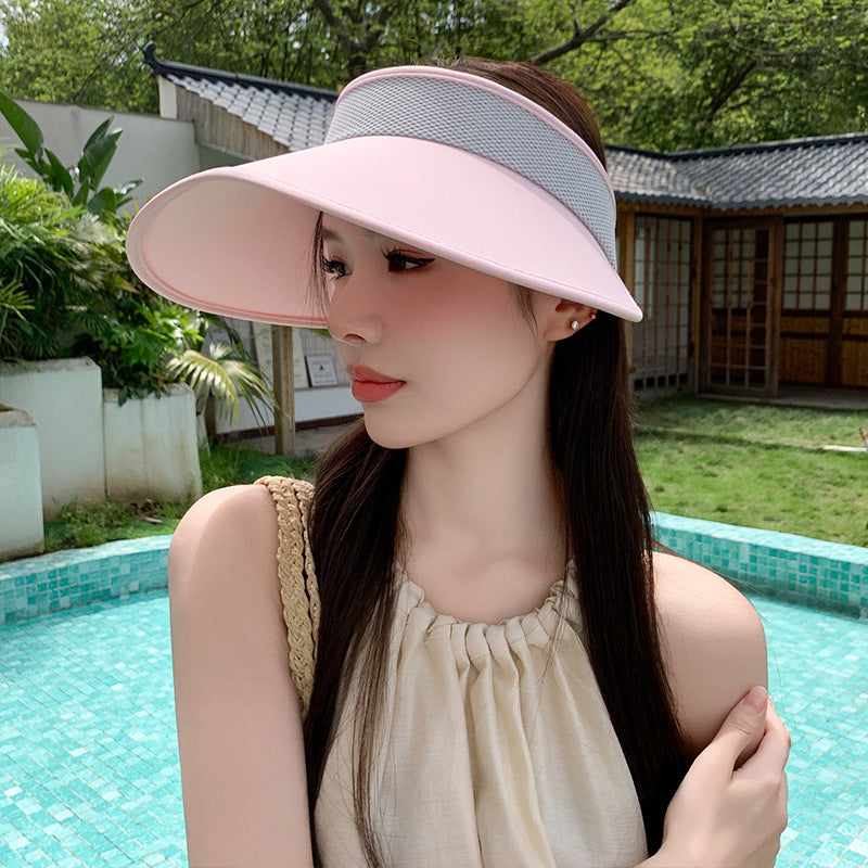 Breathable Two-Tone Peach Shape Big Brim Sun Visor Cap for Summer UV Protection