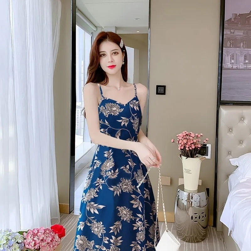 Women's Fashion Casual Print Sling Dress