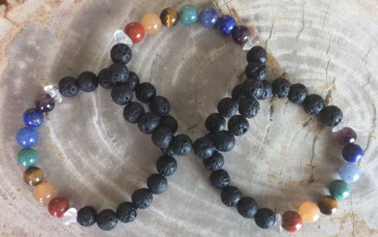 Aromatherapy Chakra Diffuser Bracelet na may Tunay na Gemstones!