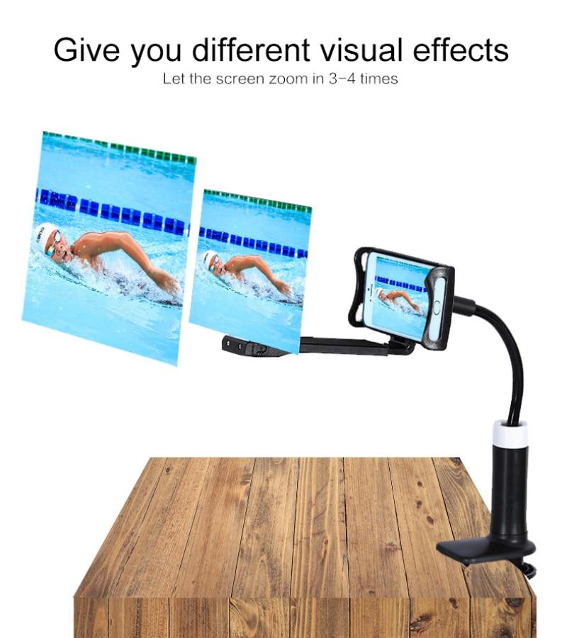 12" Mobile Phone HD Projection 3D Magnifier na may Stand 