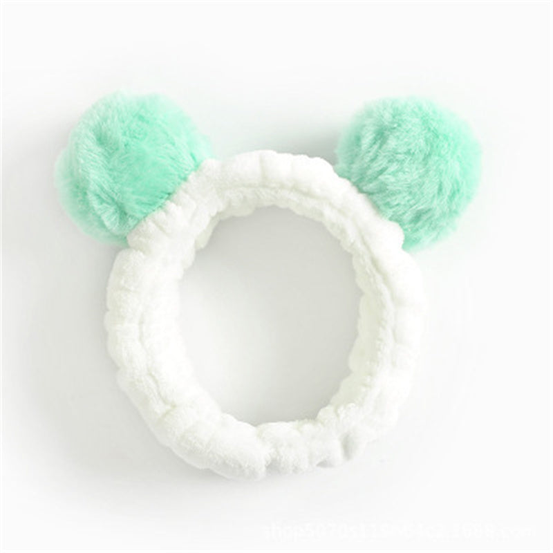 Cute Panda Ear Fleece Headband – Soft Makeup & Skincare Hair Wrap