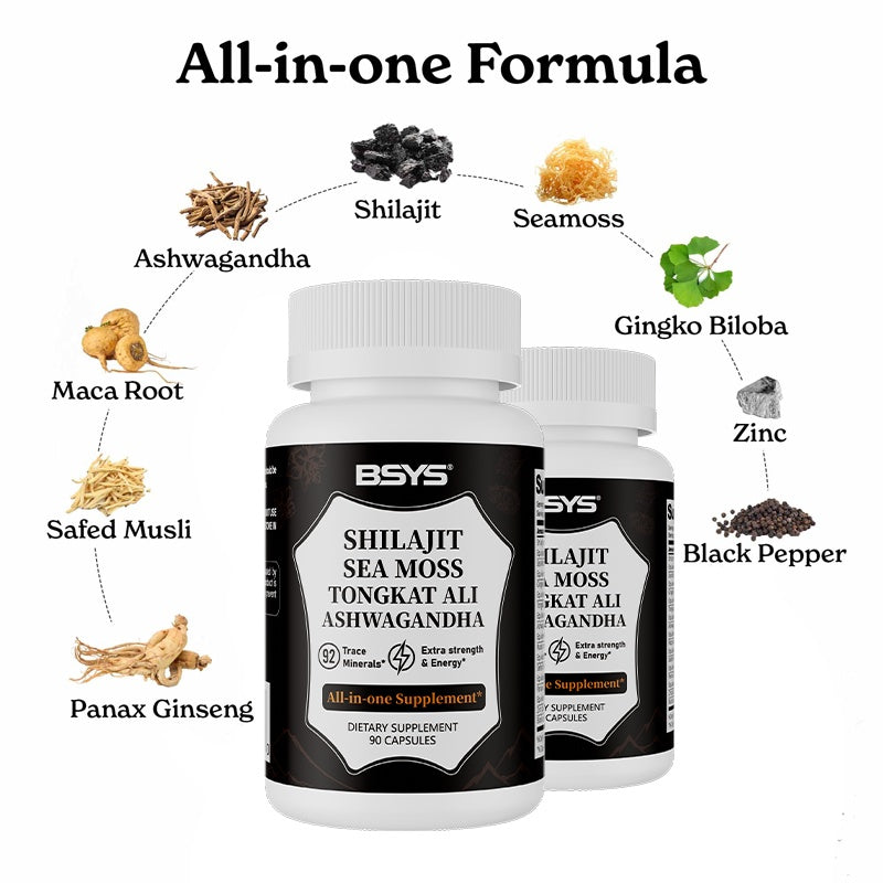 BSYS Xilaizhi Capsules 90 Capsules  Men's Vitality & Energy  Anti-Fatigue Brain Health Support  Hormone Balance Office Workers Seniors Antioxidant Care  Blood Sugar & Metabolism Support