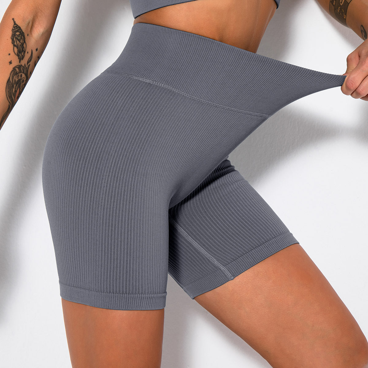 Elastic Compression Yoga Shorts for Women – Breathable & Quick-Dry