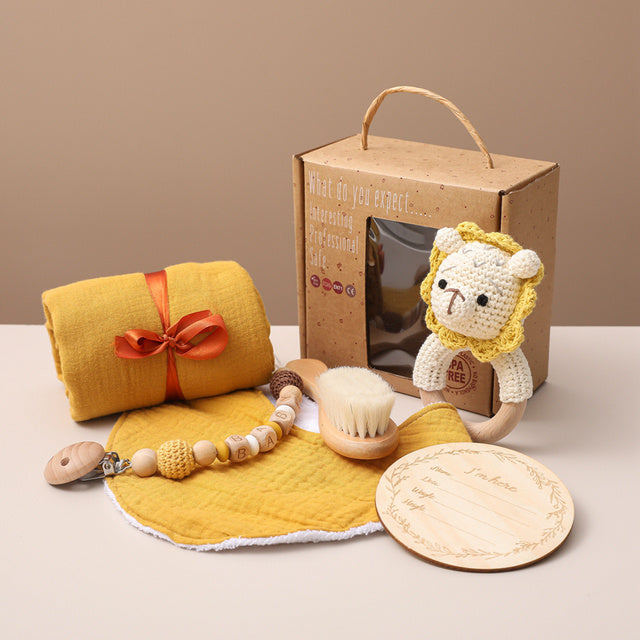 Unisex Baby Soft Cotton Swaddle Wrap And Bath Toy Set