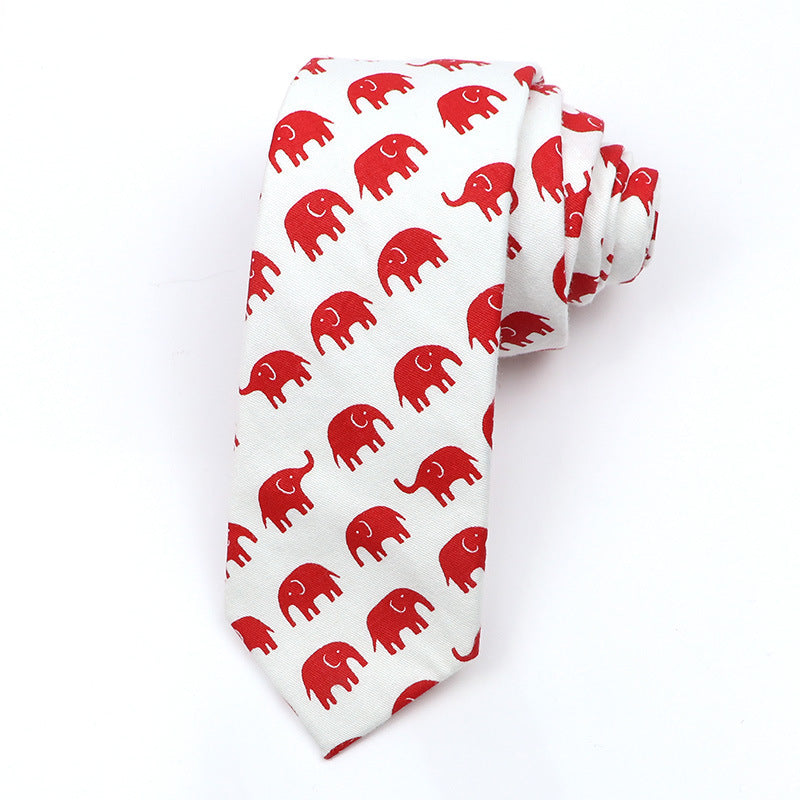 Cartoon Print Cotton Bow Tie – Casual Style