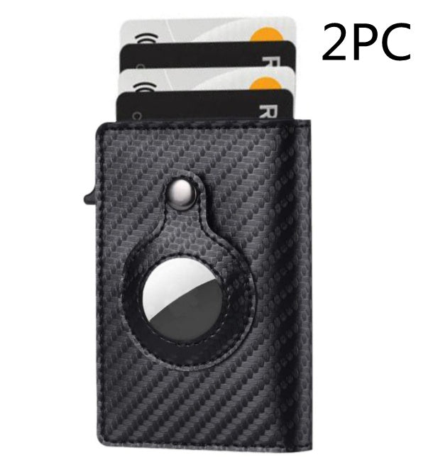 Men's Slim Leather AirTag Wallet – Anti-Theft RFID Multi-Functional Card Holder