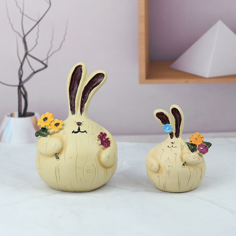 Garlic Rabbit Living Room Desktop Resin Craft Ornament
