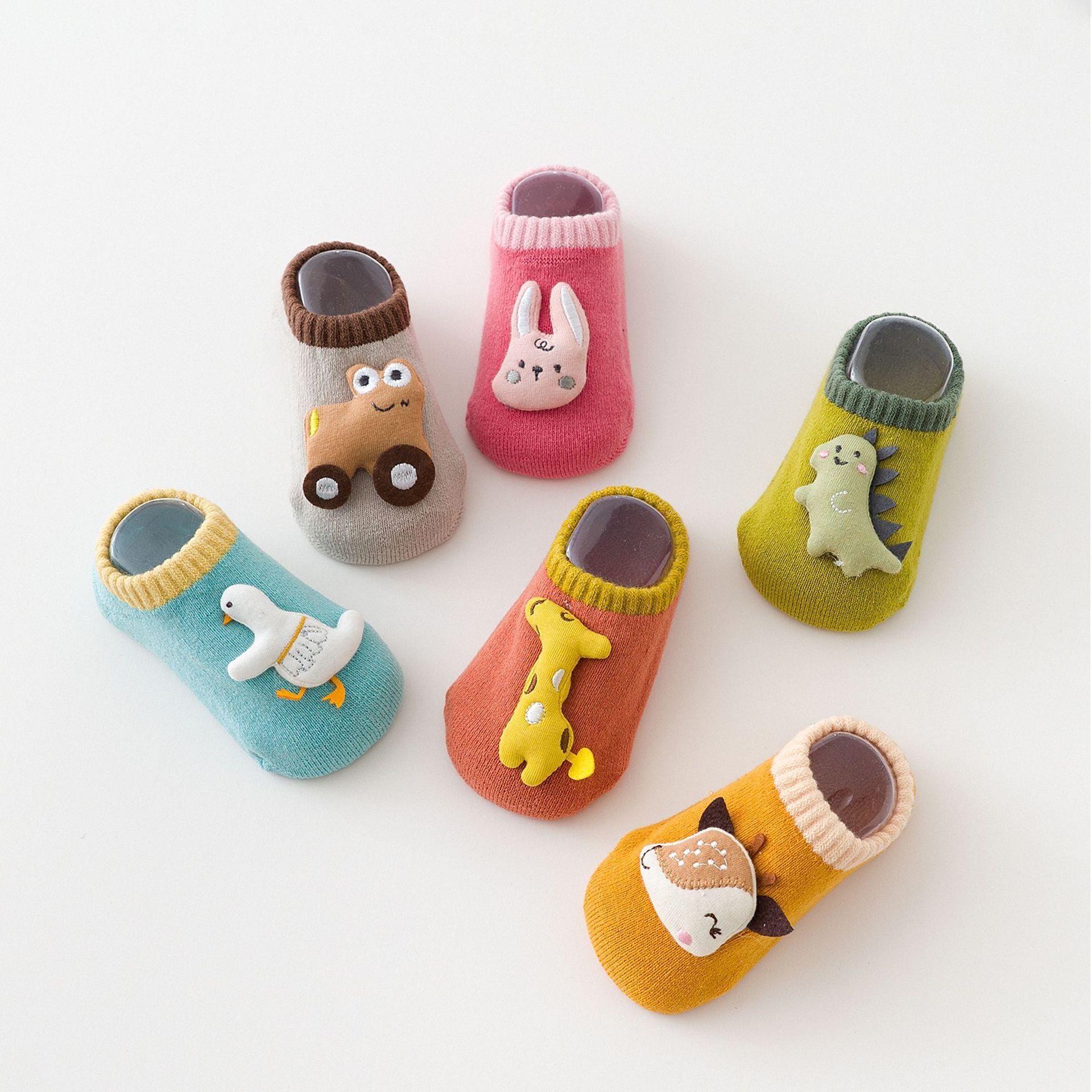 Autumn And Winter Terry Warm Baby Toddler Socks Stereo Doll Dinosaur Rabbit Thick Cute Cartoon Floor Socks