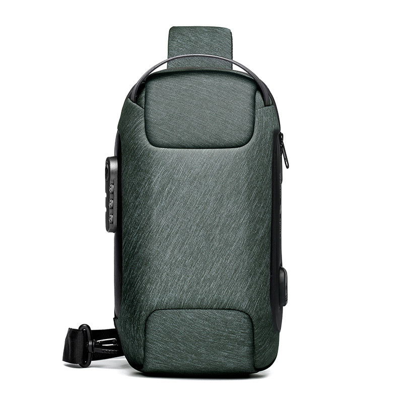 Waterproof USB Anti-Theft Oxford Crossbody Sling Bag for Men