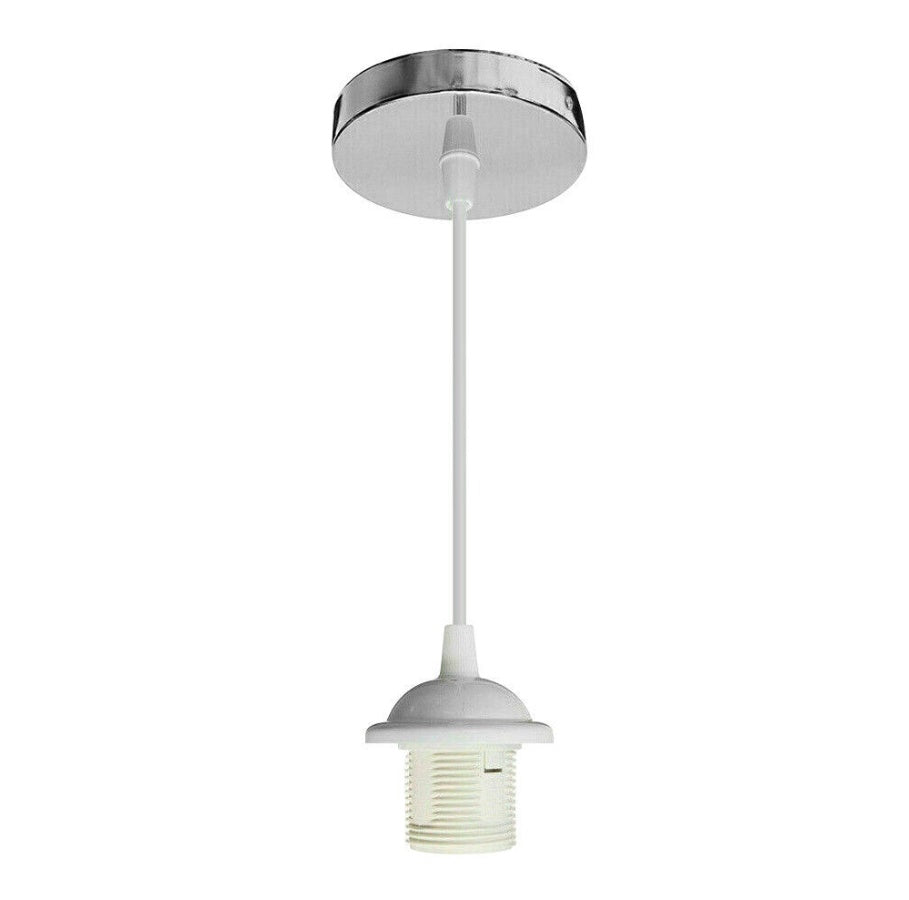 Light Pendant Fitting Ceiling Rose E27 Suspension Set Black Light Base UK
