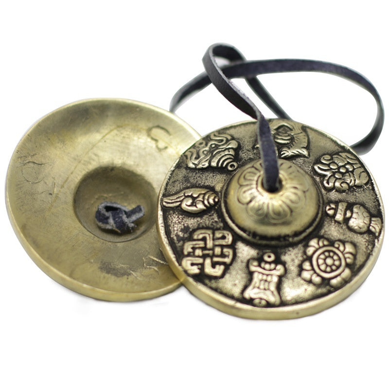 Nepal Percussion Instrument Tibetan Pure Copper Clip Bell Handmade Clip Bell Cymbals