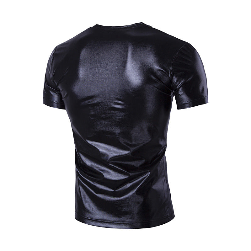 Short-sleeved T-shirt Shiny Men's T-shirt Bottoming Shirt