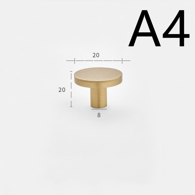 Pure Copper Cabinet Door Handle Golden Light Luxury Brass Handle