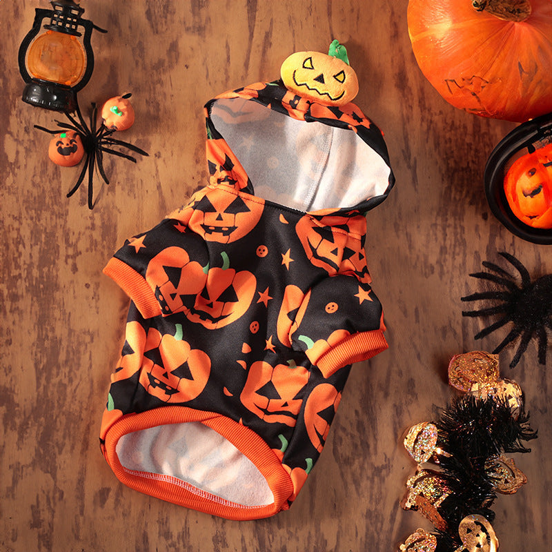 Halloween Pumpkin Pet Costume – Classic Skirt Outfit for Dogs and Cats