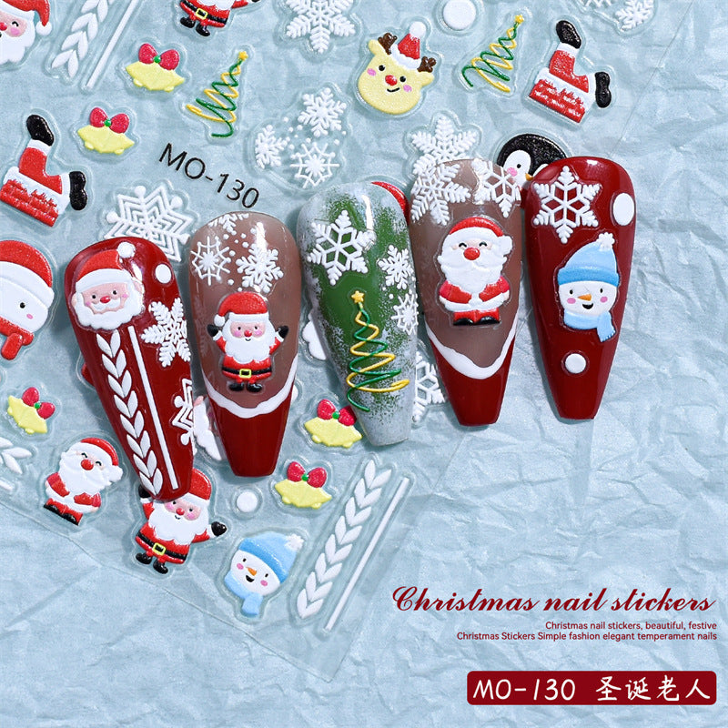 Christmas Relief Nail Stickers Paper Tape Adhesive Waterproof