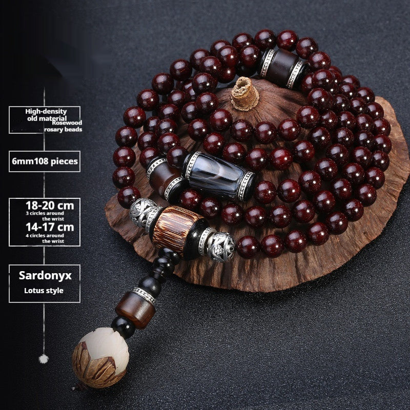 Pterocarpus Santalinus Bracelet Men's 108 Beads