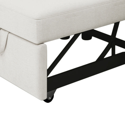 3-in 1 Sofa Bed Chair, Convertible Sleeper Chair Bed,Adjust Backrest Into A Sofa,Lounger Chair,Single Bed,Modern Chair Bed Sleeper For Adults,Cream