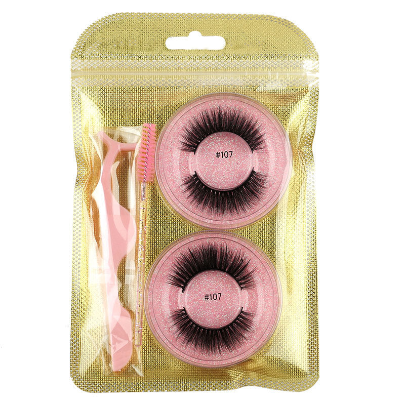 Natural Mink False Eyelashes – Round, Fluffy, Reusable Lash Extension Set