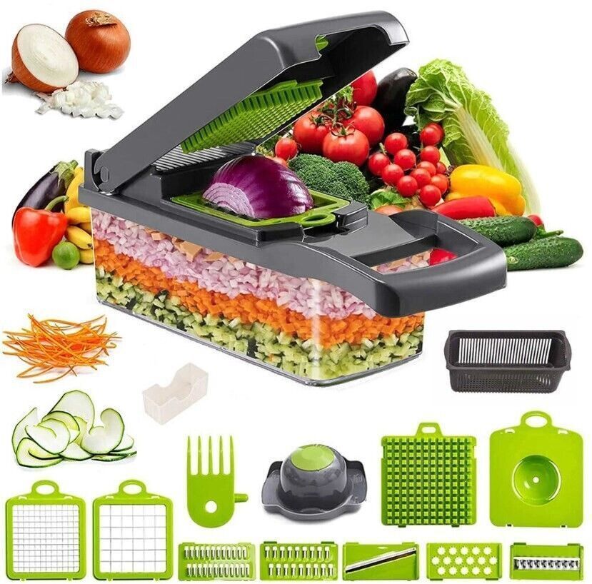 15-Piece Multi Vegetable Slicer Set – Kitchen Grater, Slicer, Inserts & Egg Separator