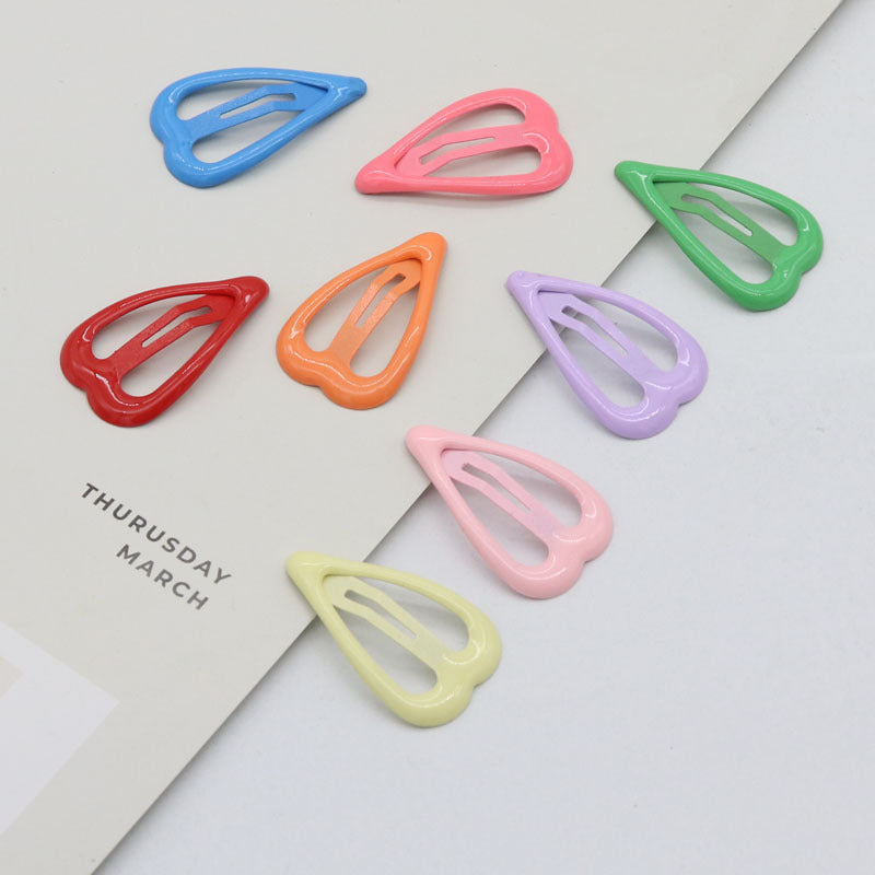 Oil Dripping Spray Paint Side Clip Bang Clip Love Children's Hair Accessories
