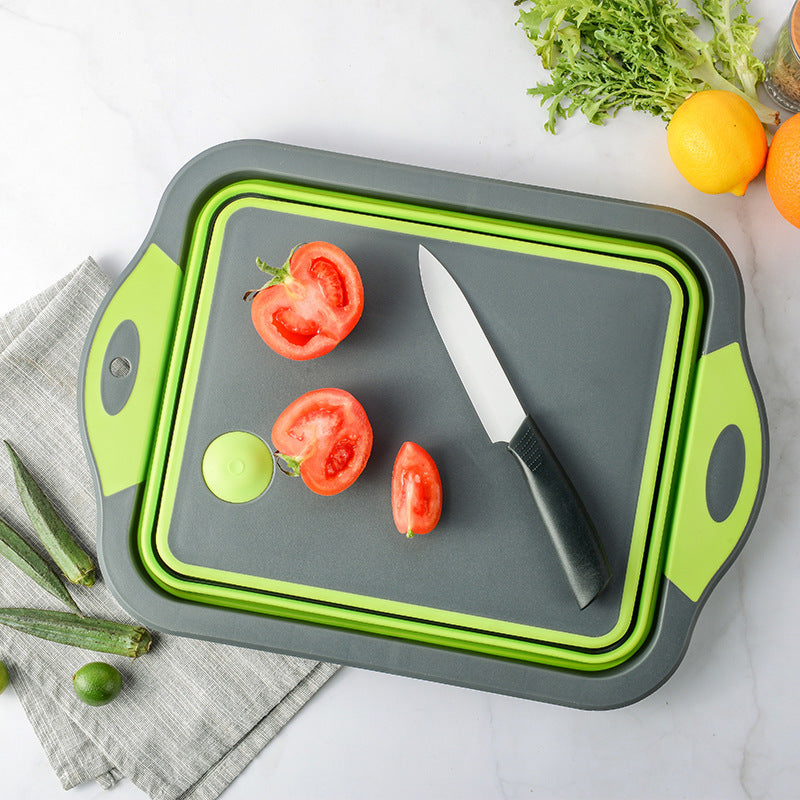 Multifunctional Folding 3-in-1 Kitchen Sink Chopping Board with Wash Basin and Strainer