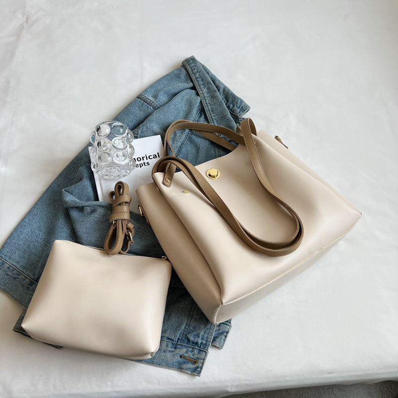 Women's PU Leather Tote Bag Large Capacity Everyday Style