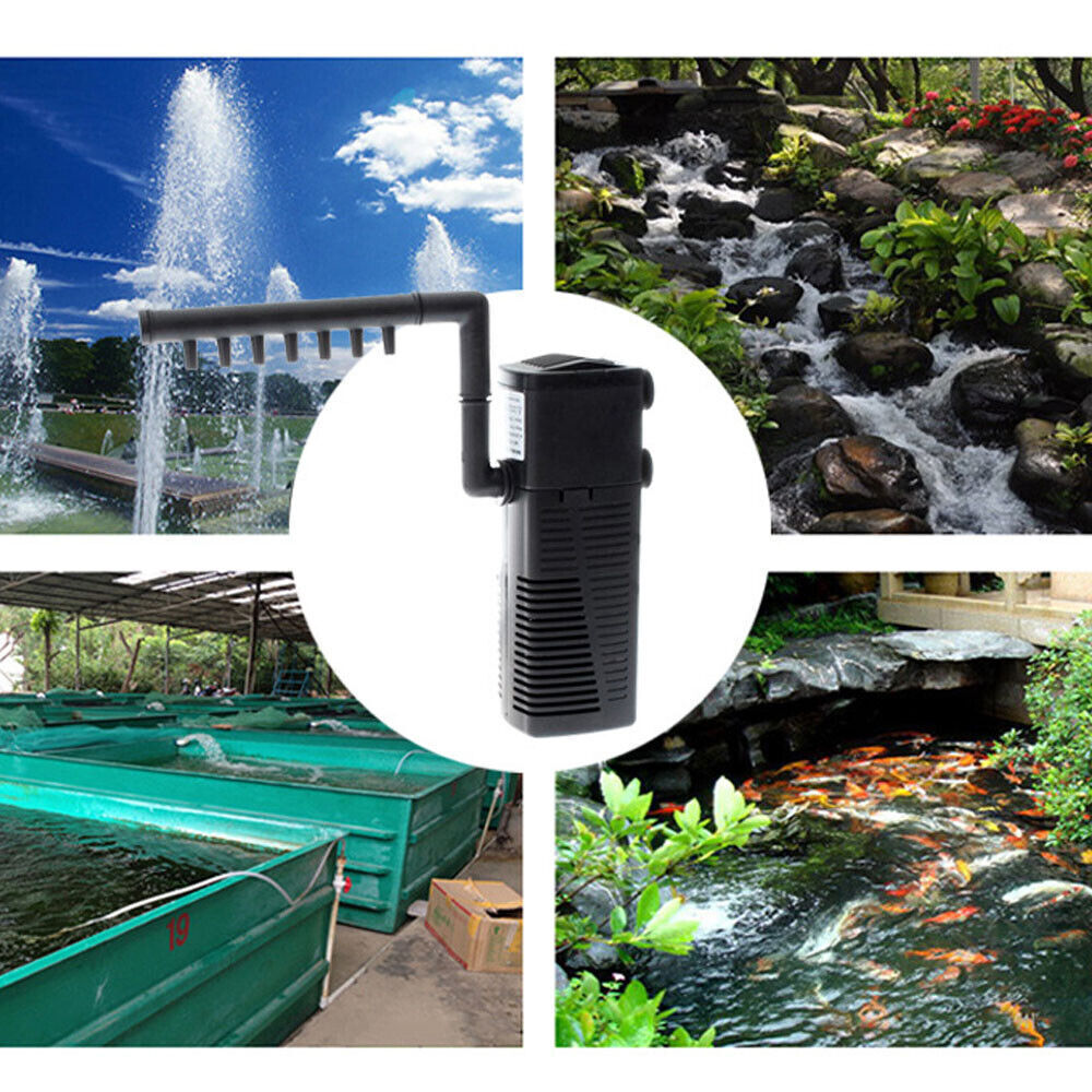 3 In1 Aquarium Fish Tank Filter Water Internal Purifier Filter Oxygen UK
