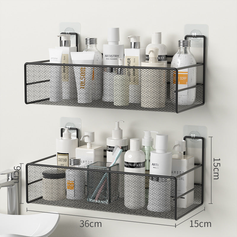 No-Drill Wall-Mounted Bathroom Shelf – Shower Shampoo Organizer & Toilet Accessories